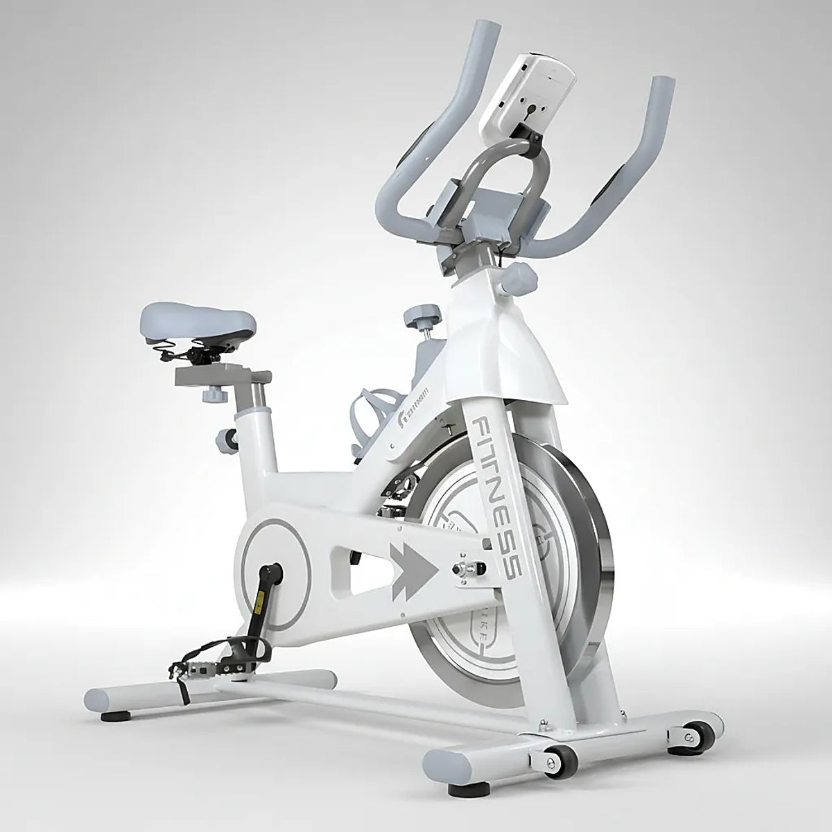 CENTURFIT - Bicicleta Spinning Centurfit Pin11 Inercia 11 Kg Blanca/Gris LCD Soporta 150 kg