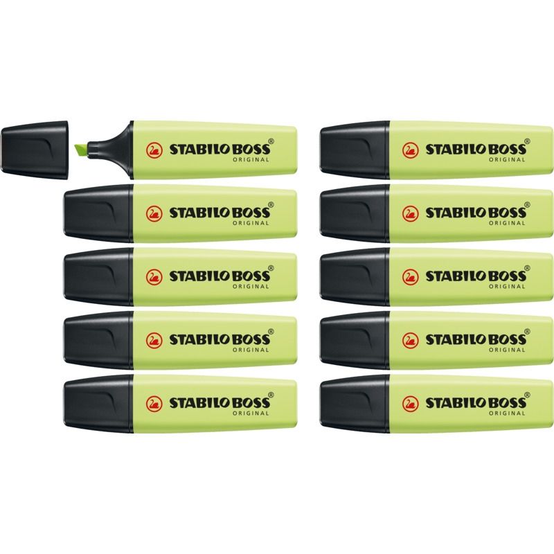 STABILO - Pack 10 Destacadores Limón Pastel Stabilo