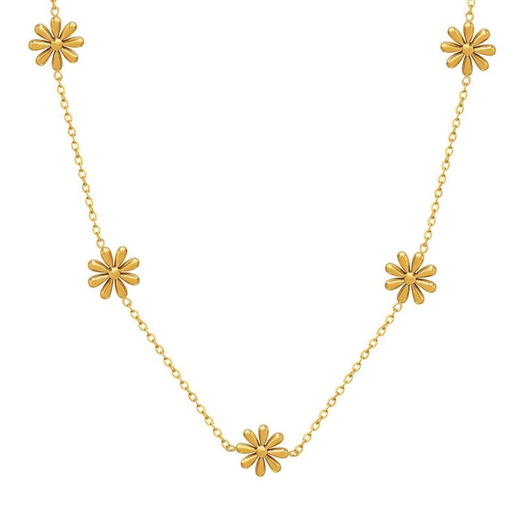 Collar Bano Oro 18k Margaritas Dorado TALLA UNICA