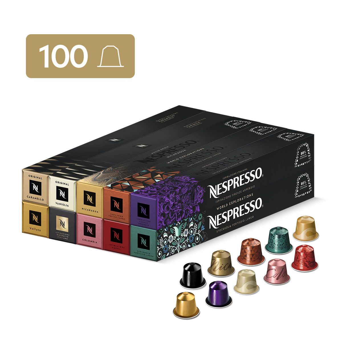 NESPRESSO - Cápsulas de Café Nespresso Pack Favoritos - 100 unidades