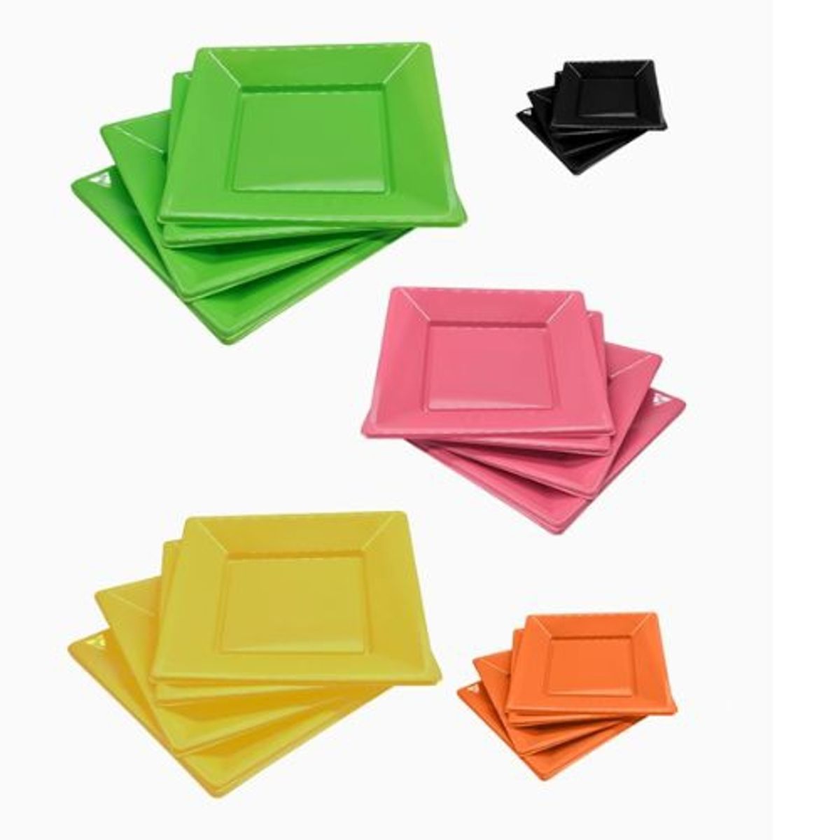 GENERICO - Platos Cuadrados 10 Pcs 23X23 Varios Colores