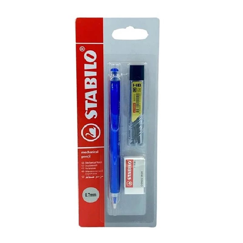 STABILO - Portaminas 0,7 + Set Minas + Goma Stabilo Set
