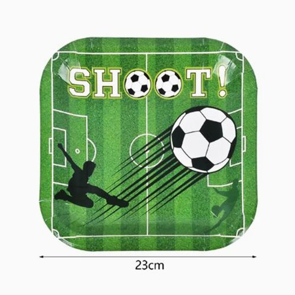 GENERICO - Platos Cumpleaños Diseño De Futbol Color Verde