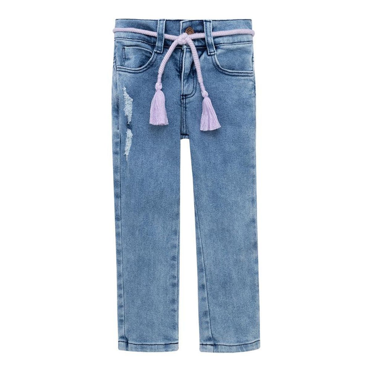 OFFCORSS - Jean super skinny con cordón decorativo para niña