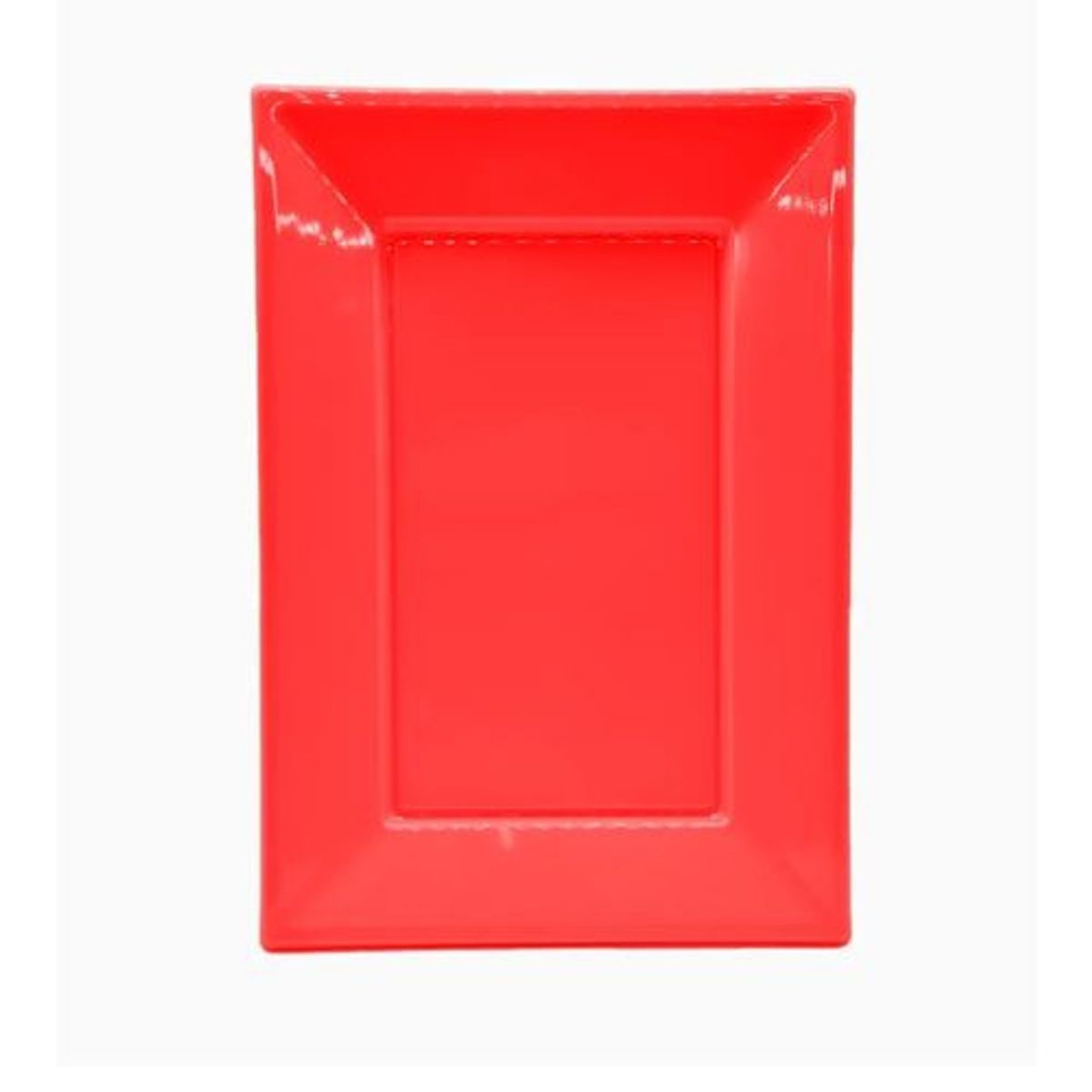 GENERICO - Platos Forma Rectangulares 3 Unidades Color Rojo