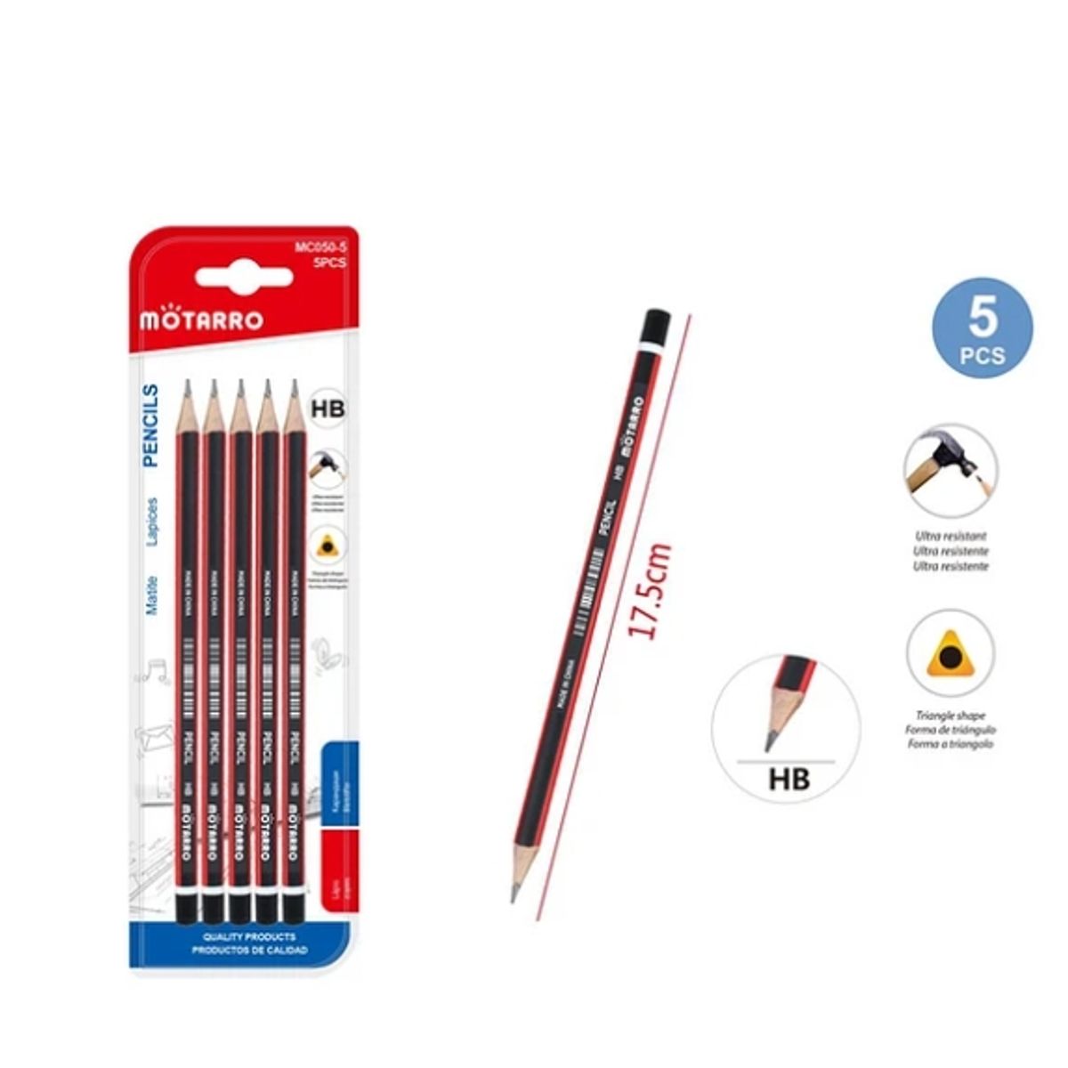 GENERICO - Lápiz Gráfito 5 Unidades Papeleria