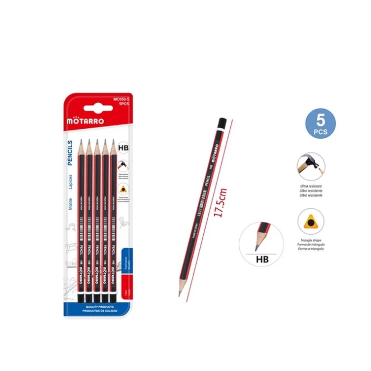 GENERICO - Lápiz Gráfito 5 Unidades Papeleria