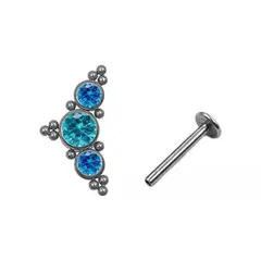 GENERICO - Piercing De Titanio Hélix Azul Aro Tragus Espiral