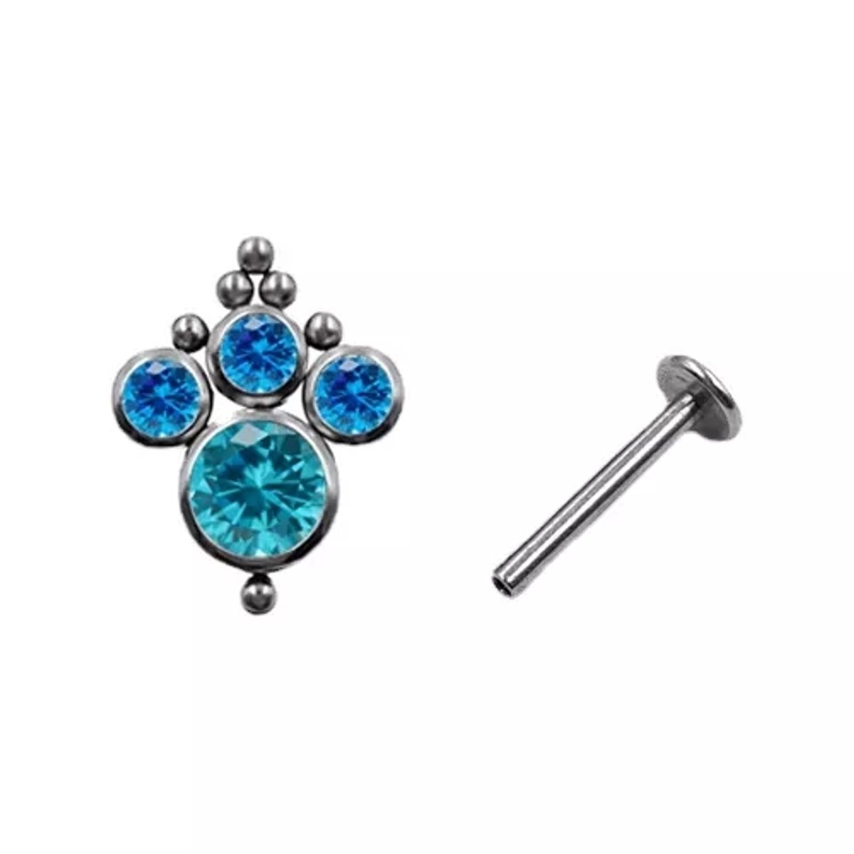 GENERICO - Piercing De Titanio Hélix Azul Aro Tragus Espiral