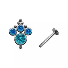 GENERICO - Piercing De Titanio Hélix Azul Aro Tragus Espiral