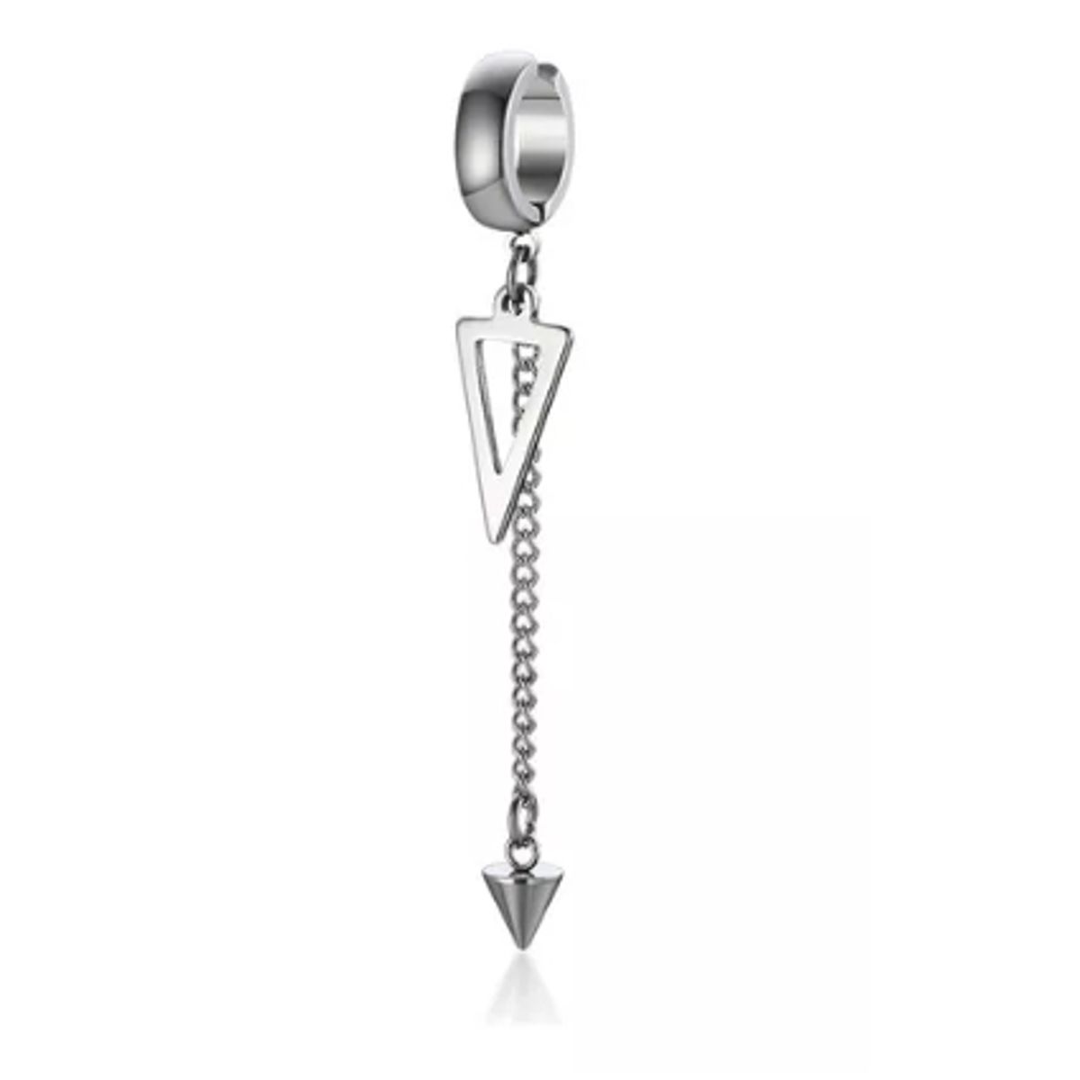 GENERICO - Piercing Falso Triángulo Cadena Hombre Aro Fake Acero