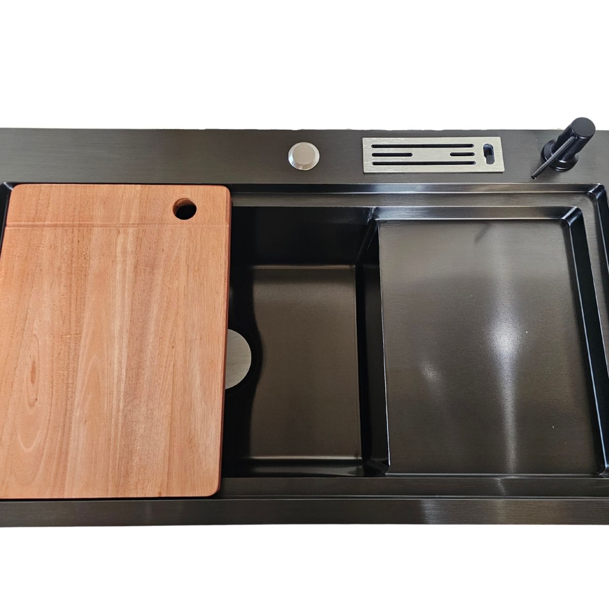 MODERN SPACE - Lavaplatos 78x46 Cm Negro + Accesorios Y Dispensador