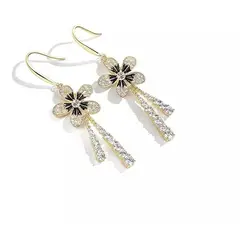 GENERICO - Aros Flores Brillos Dorado Corean Mujer Cute Colgante