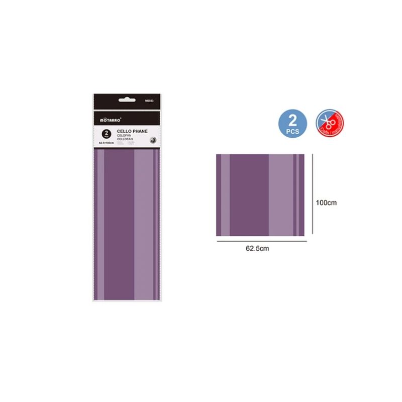 GENERICO - Papel Celofán Violeta 62.5x100 Cm 2 Pcs