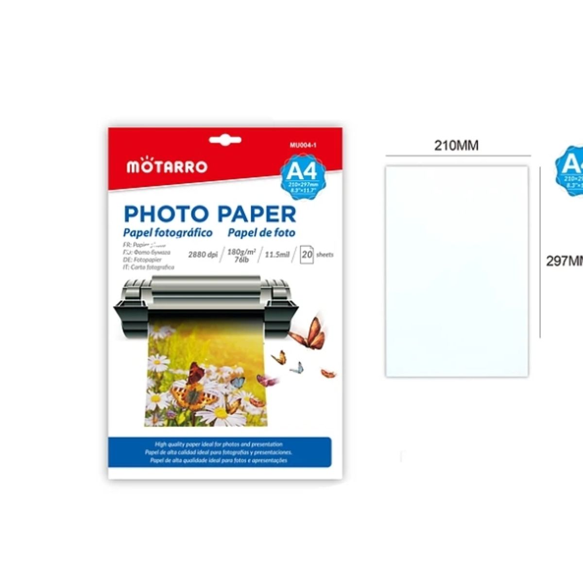 GENERICO - Papel Fotográfico 180 G A4 20 Pcs