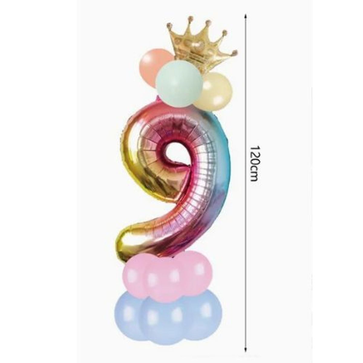 GENERICO - Globo Latex Numero 9 120 Cm Multicolor