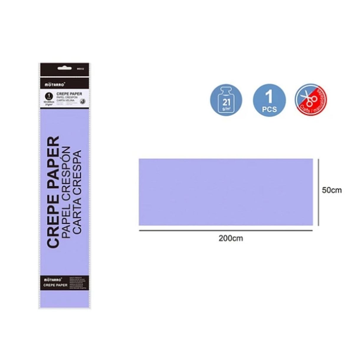 GENERICO - Papel Crepé Lila 200X50Cm