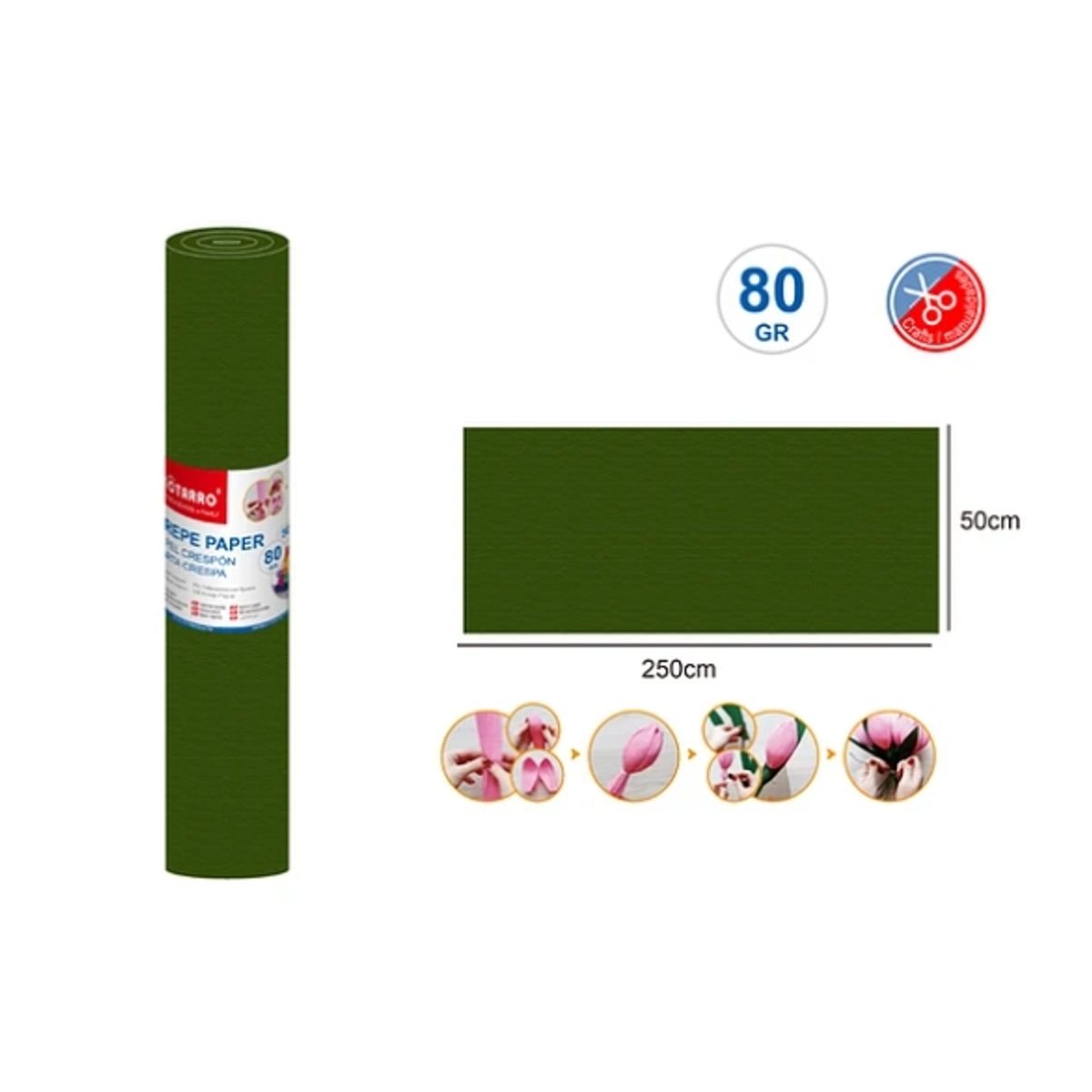 GENERICO - Papel Crepé Turquesa 50250 Cm 80G