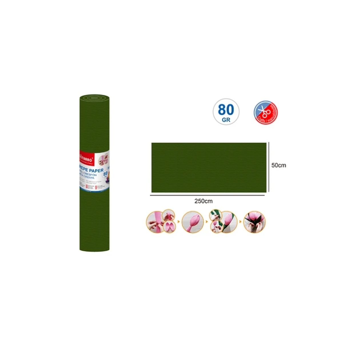 GENERICO - Papel Crepé Turquesa 50250 Cm 80G