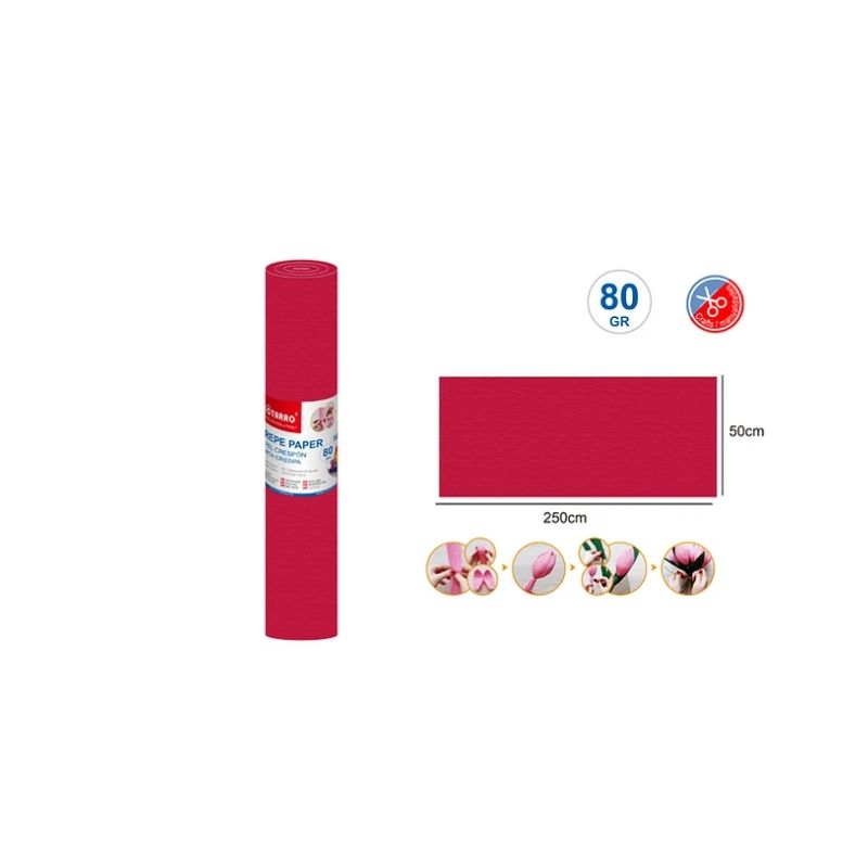 GENERICO - Papel Crepé Rojo Cereza 50250 Cm 80G