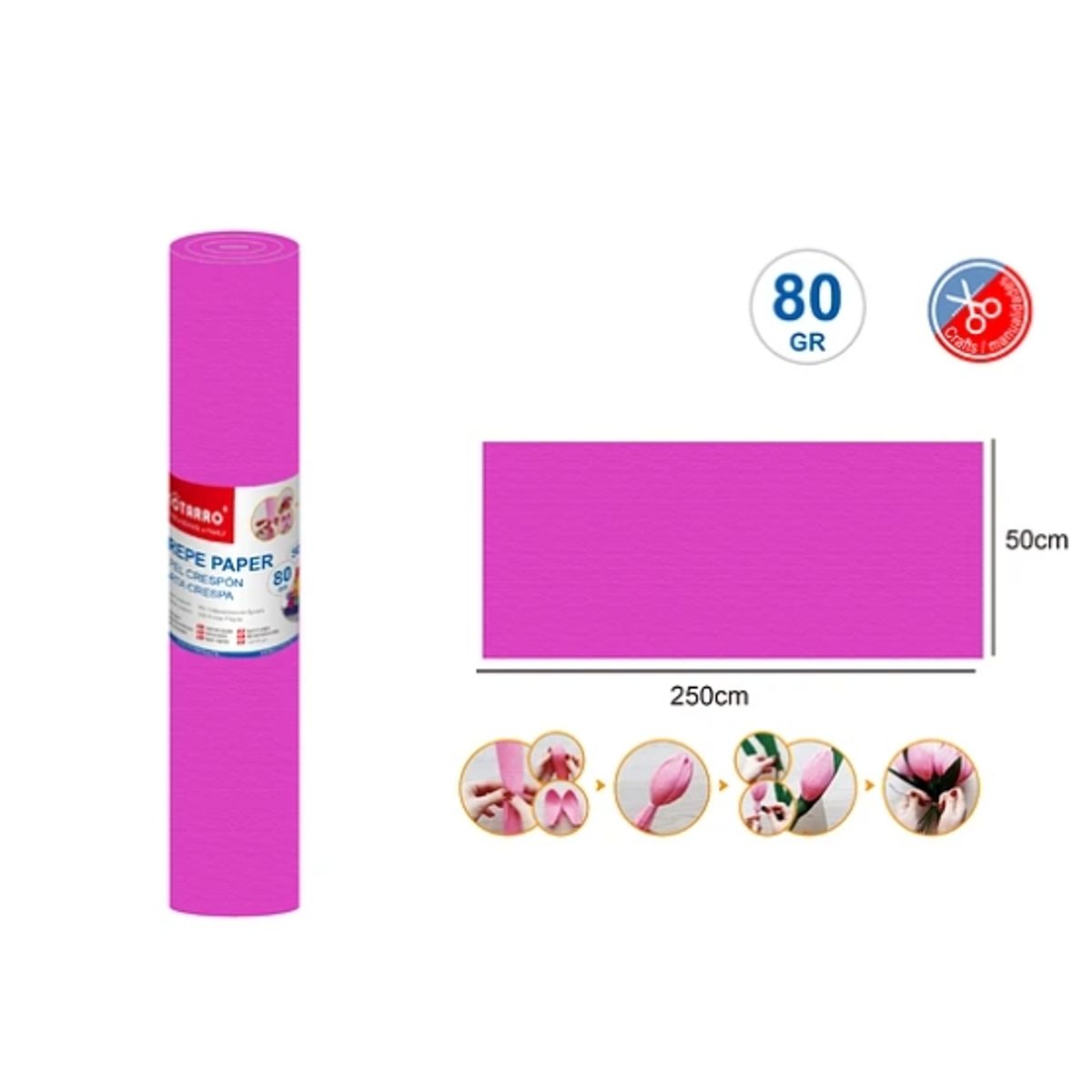 Papel Crepé Magenta 50250 Cm 80G, marca GENERICO - Foto Principal