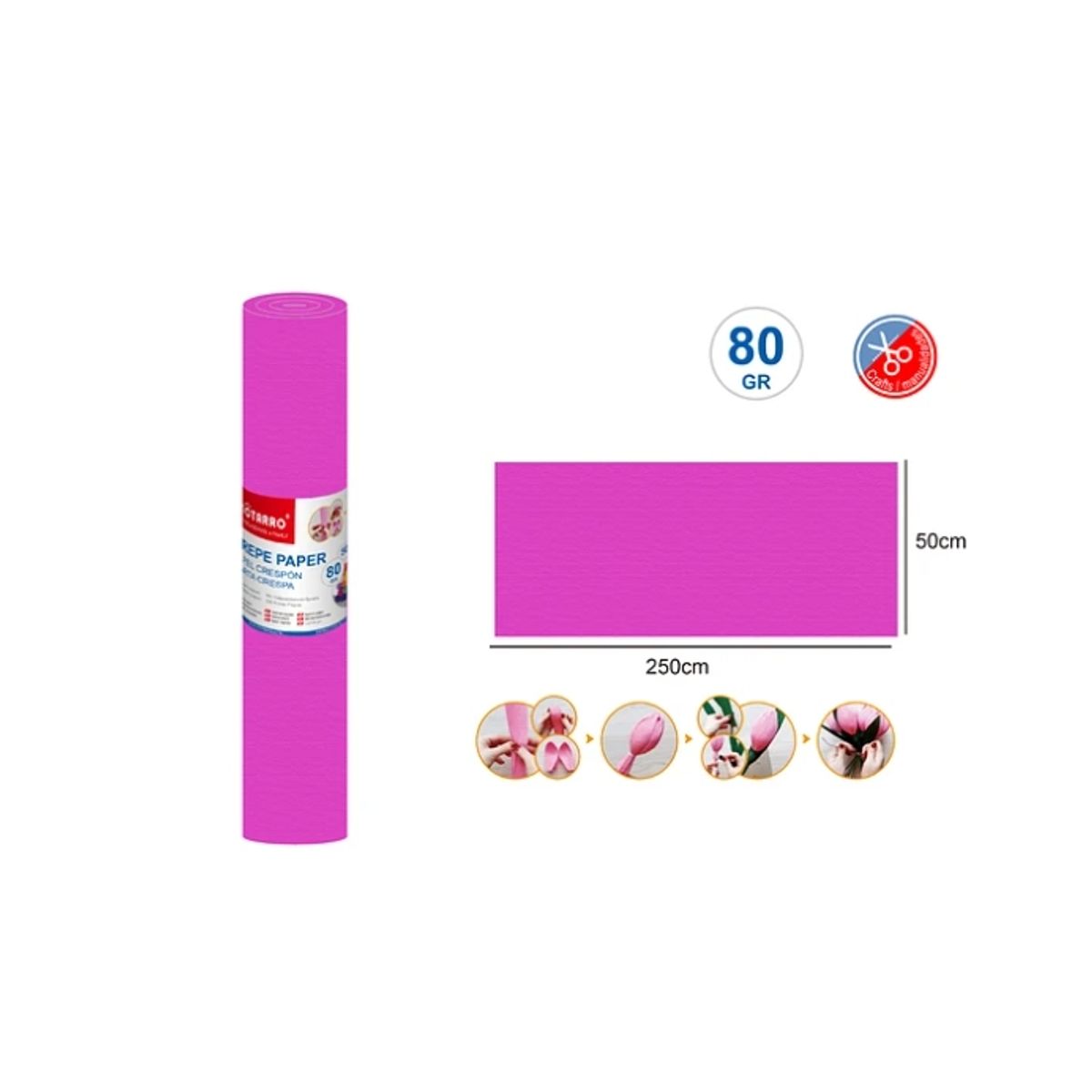 Papel Crepé Magenta 50250 Cm 80G, marca GENERICO - Foto Principal