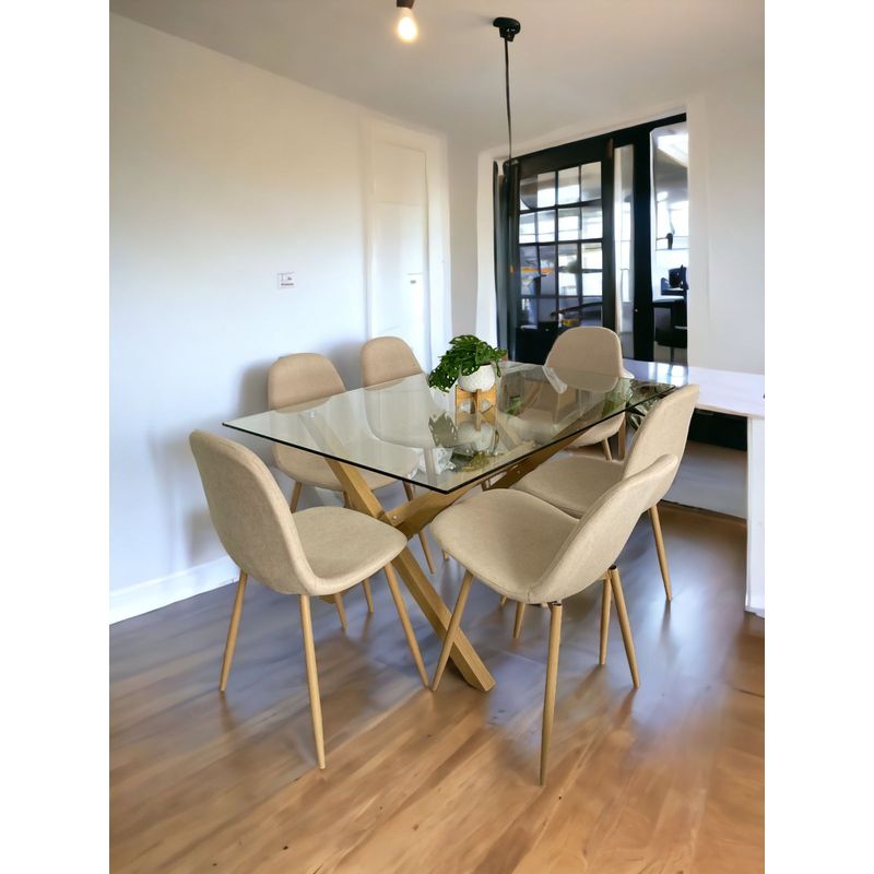 GENERICO - JUEGO COMEDOR 140X90 MAS 6 SILLAS SCOOP