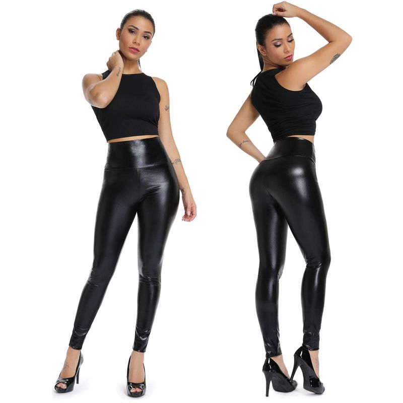 EVERSO - Calza Eco Cuero Sexy Mujer Elasticada