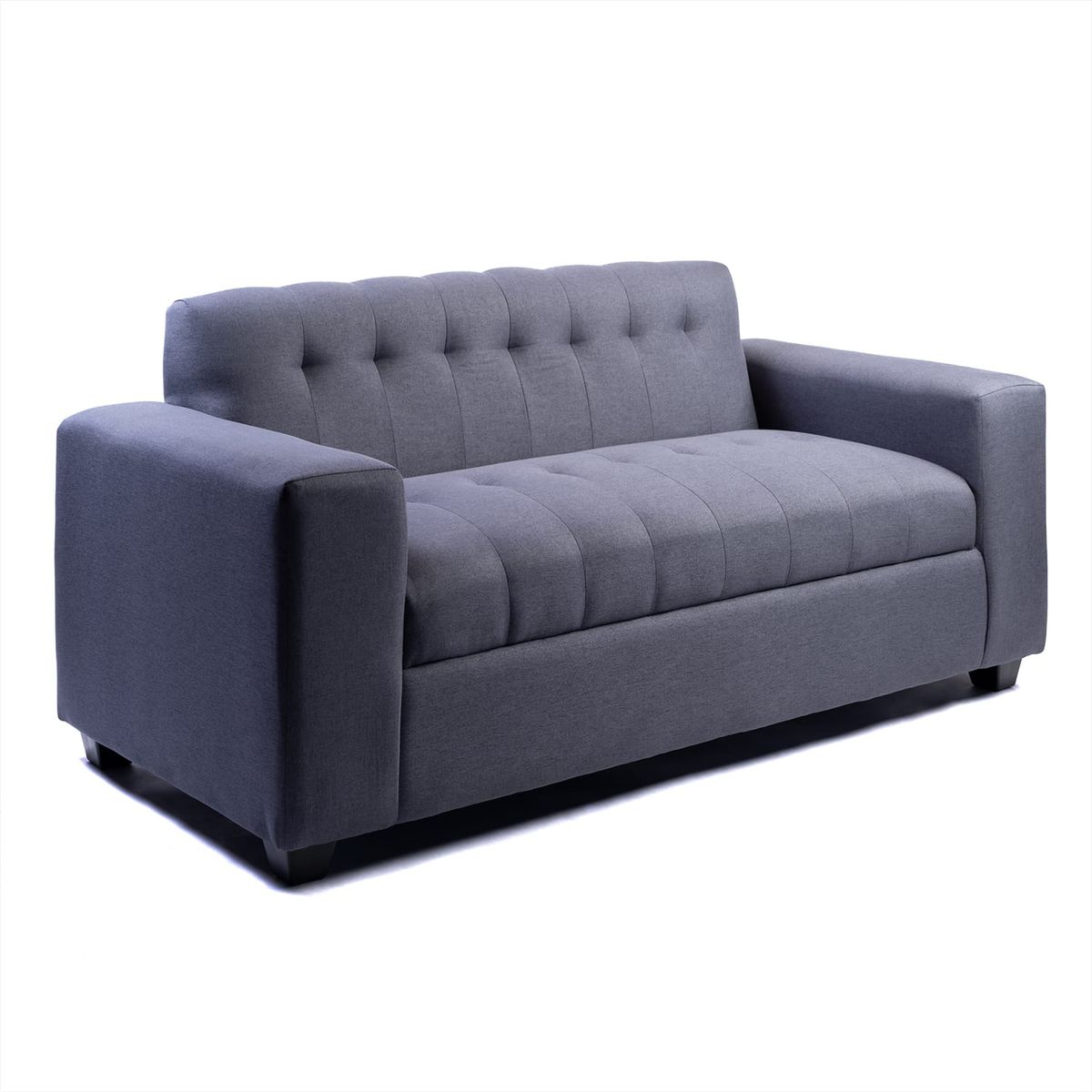 MUEBLES NEW - SOFA TRES CUERPOS GRIS OSCURO LINO.