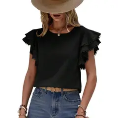 BLWOENS - Polera manga corta para mujeres - Negro