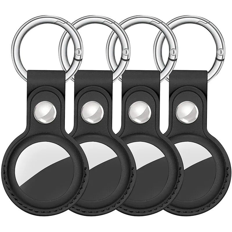 URBANCASE - Fundas Llaveros para Airtag Apple / Cuero x 4 unidades en Negro