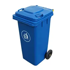 GENERICO - Basurero Contenedor basura 120 L 2 Ruedas Azul