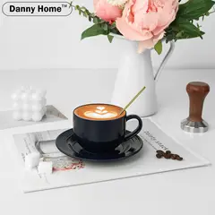 DANNY HOME - Set 6 Tazas de Cafe con Platillo Azul Oscuro 220 cc