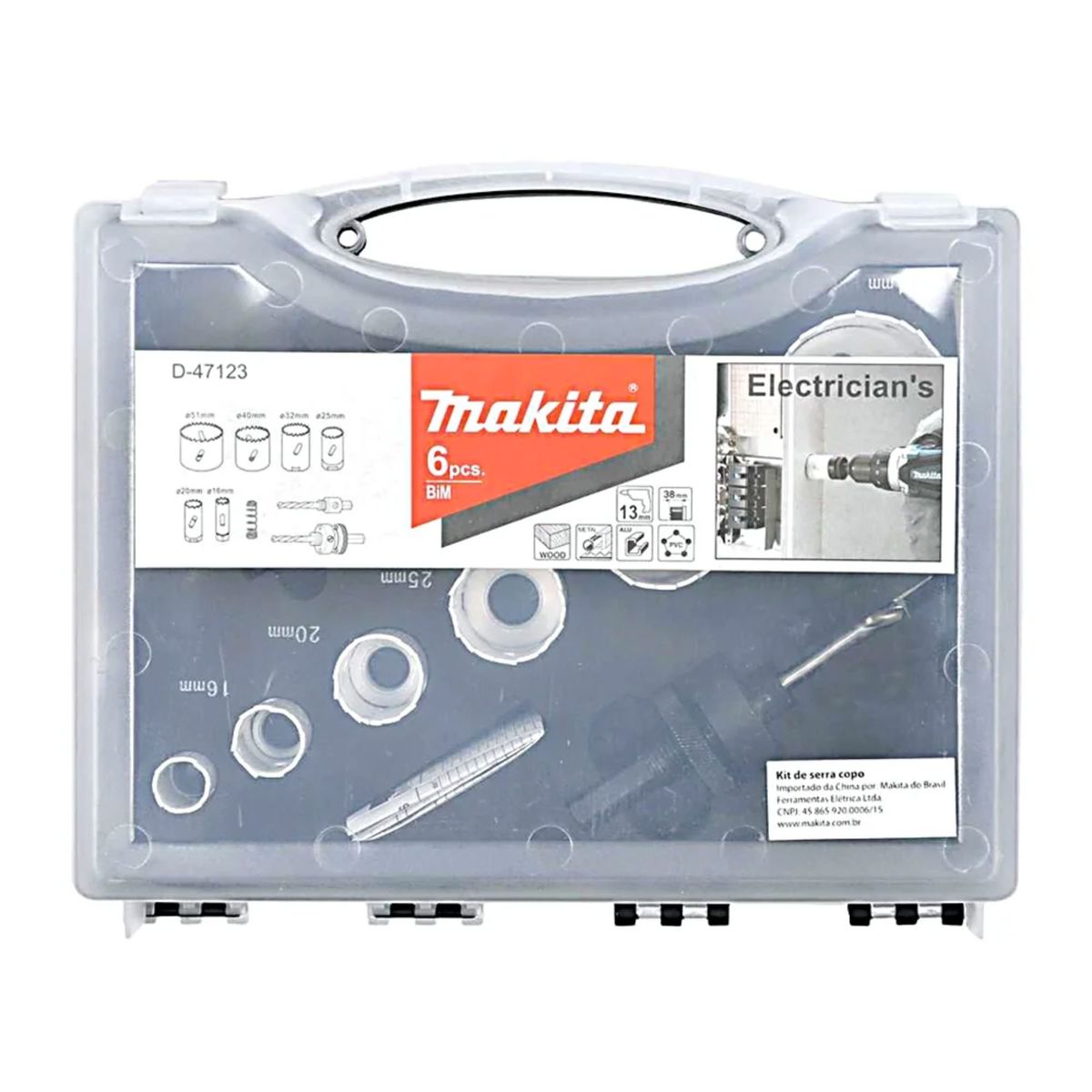 MAKITA - Set 6 Piezas de Sierra Copa Bi-metal Makita D-47123