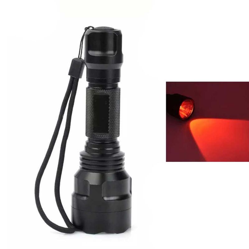 GENERICO - Linterna táctica recargable luz roja para caza