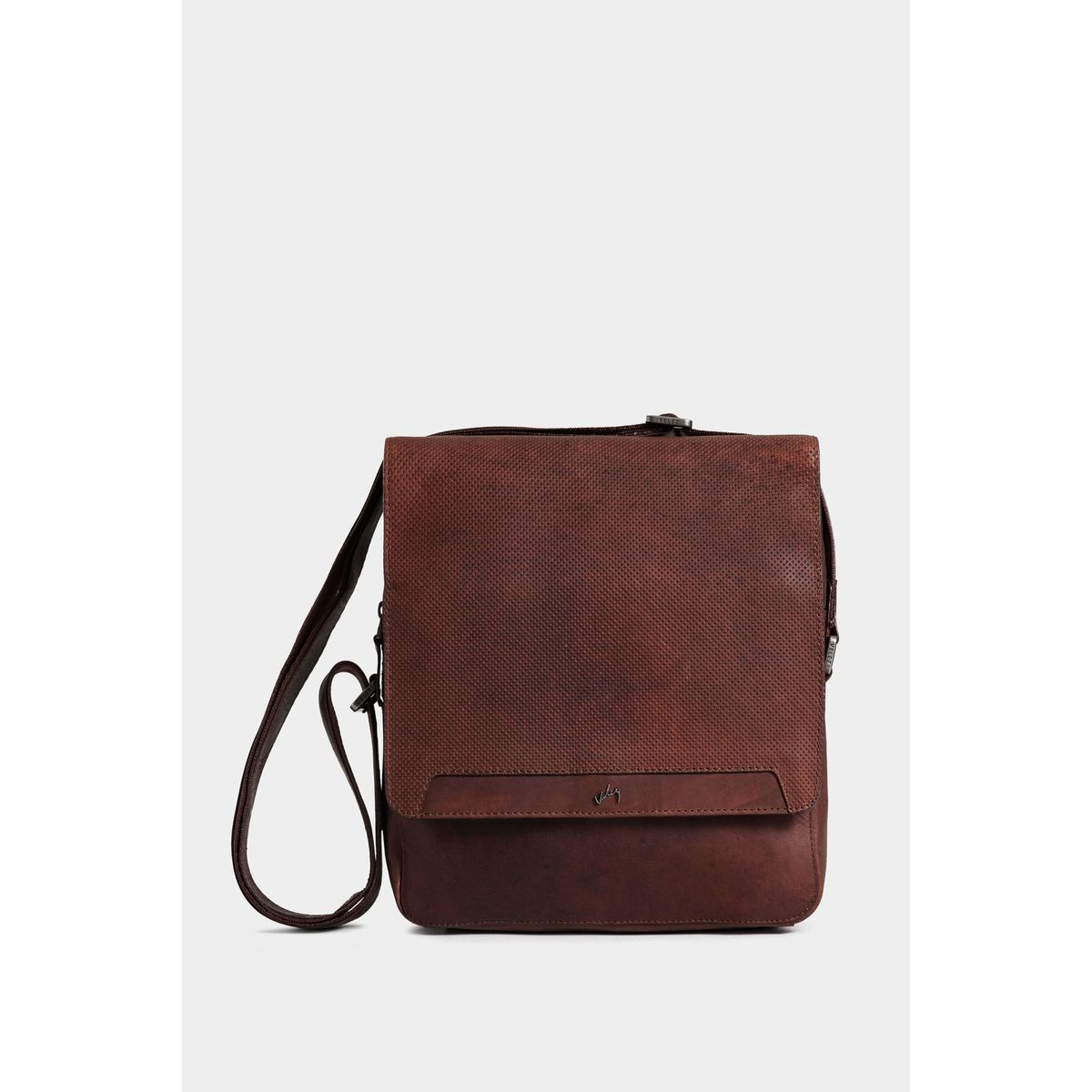 VELEZ - Vélez Manos Libres Creta 3 De Cuero Hombre Grabado Brandy