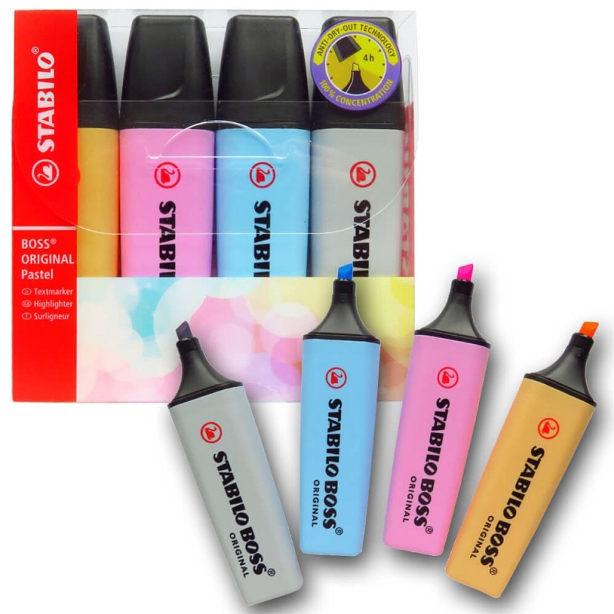 STABILO - Set 4 Destacadores Stabilo Boss Pastel