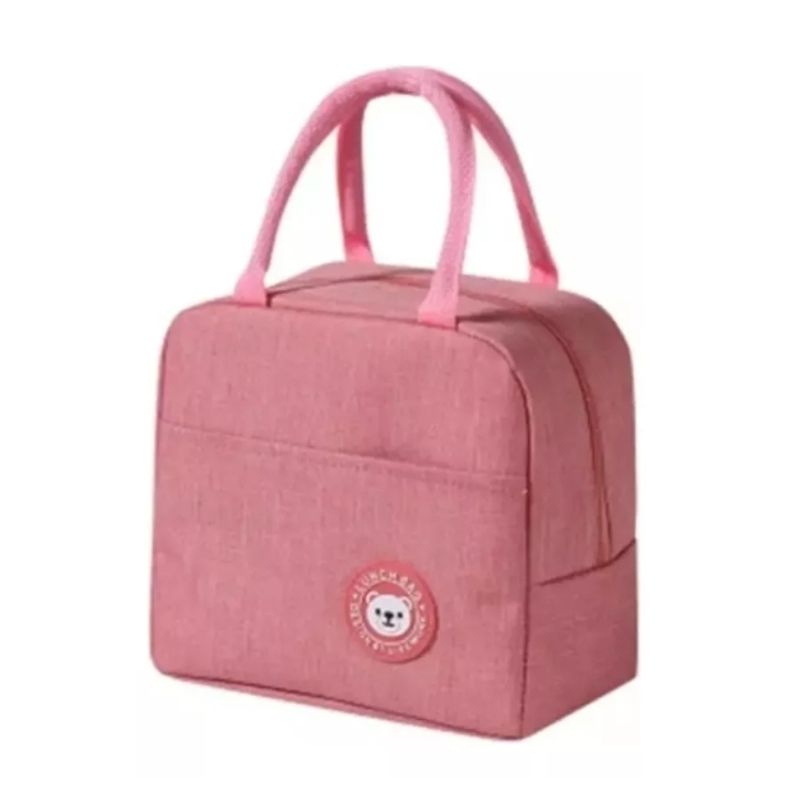GENERICO - Lonchera Bolso Térmico Portátil Para Almuerzo Rosa 23x20cm