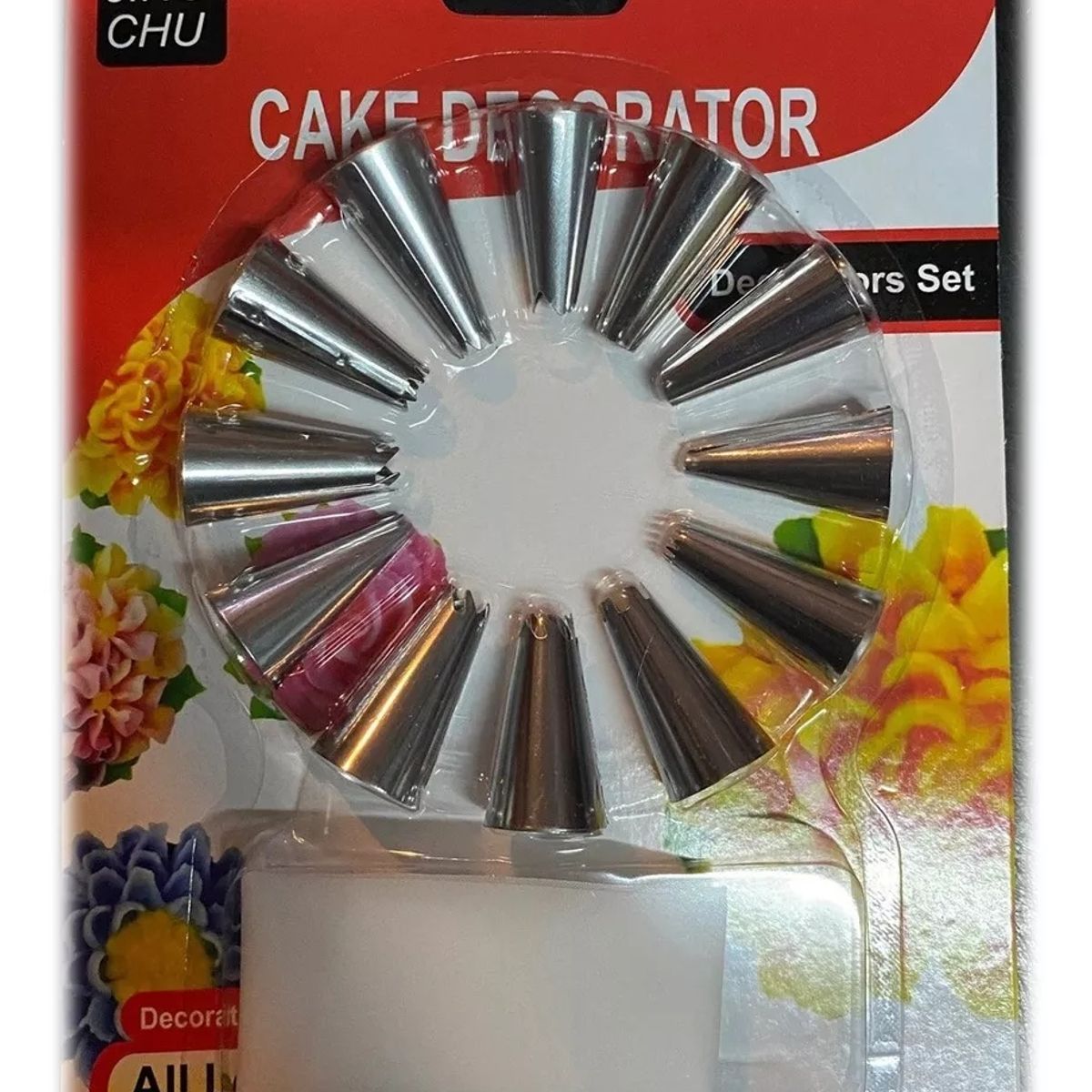 GENERICO - Set 12 Boquillas + Manga Pastelería Repostería Decoración.