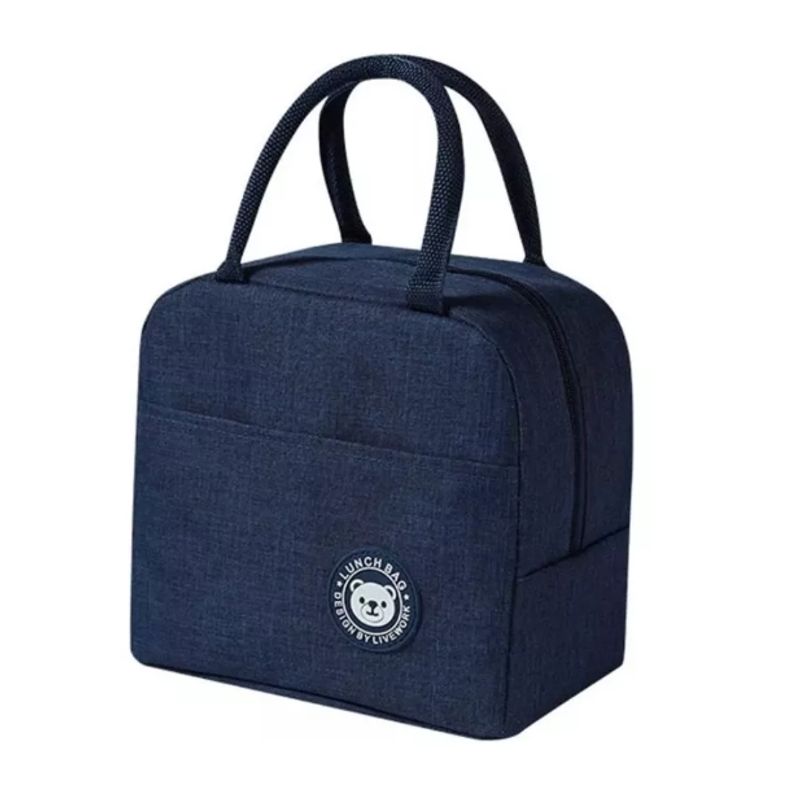 GENERICO - Lonchera Bolso Térmico Portátil Para Almuerzo negro 23x20cm