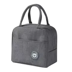 GENERICO - Lonchera Bolso Térmico Portátil Para Almuerzo Gris 23x20cm
