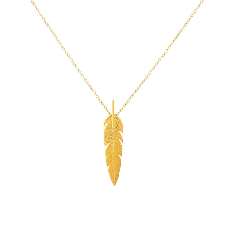 ZAZU - Collar Pluma Bañado en Oro