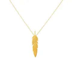 ZAZU - Collar Pluma Bañado en Oro