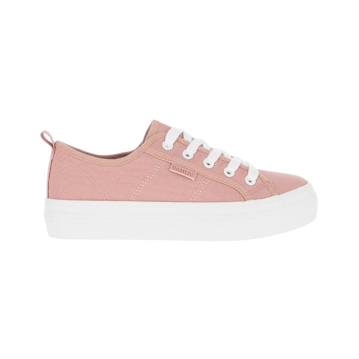 BAMERS - Zapatilla Bamers New Canvas Platform Mujer Rosa Envejecido