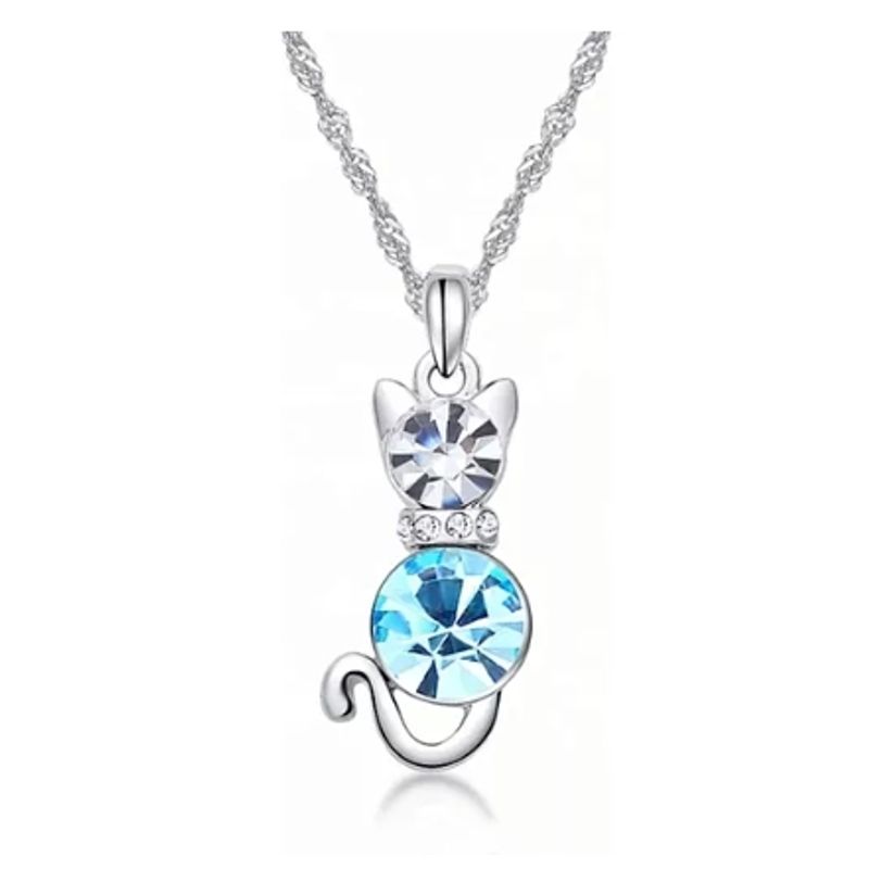 GENERICO - Collar Con Forma De Gato De Cristal Colorido Para Mujer