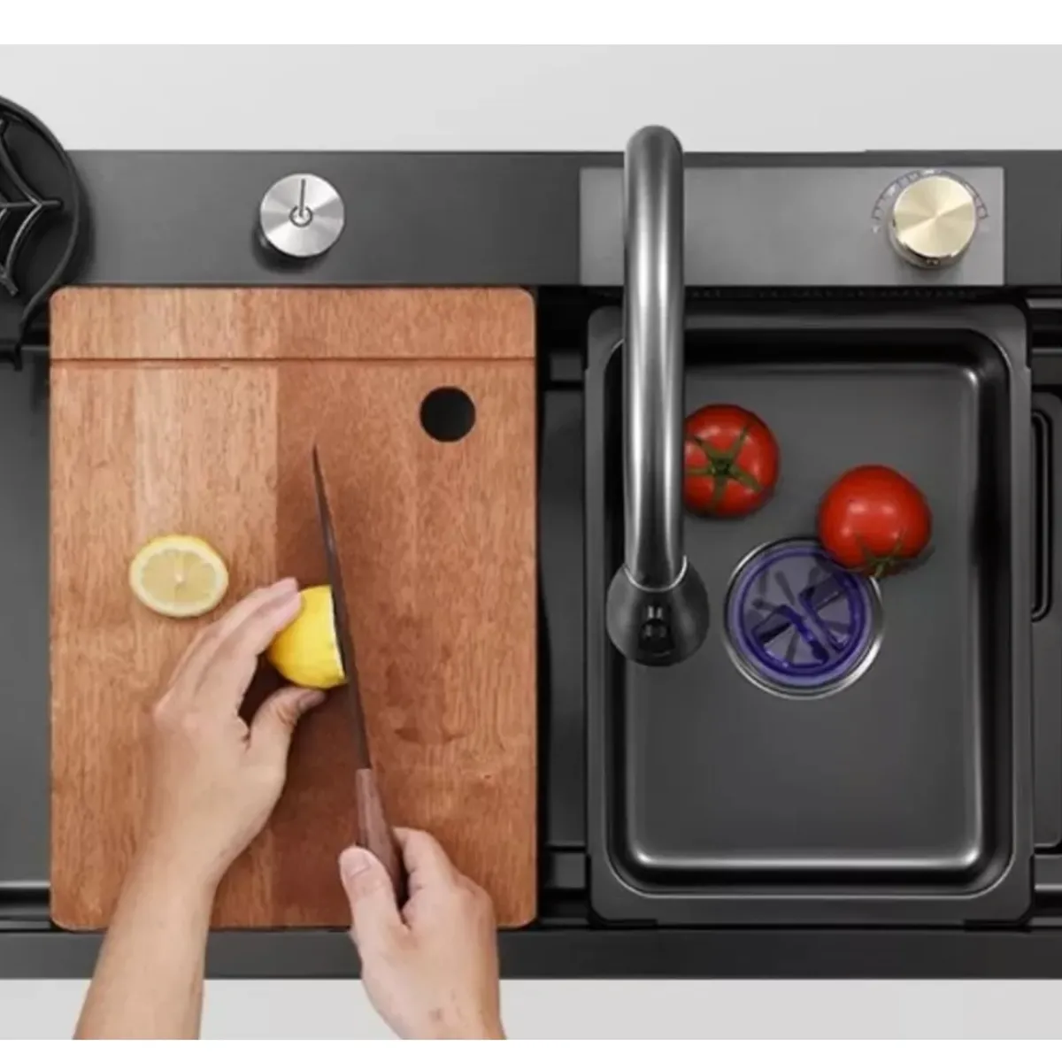 HOMER DESIGN - Combo Lavaplato Empotrado 80x45x21cm Acero Inoxidable Lavavaso cascada…