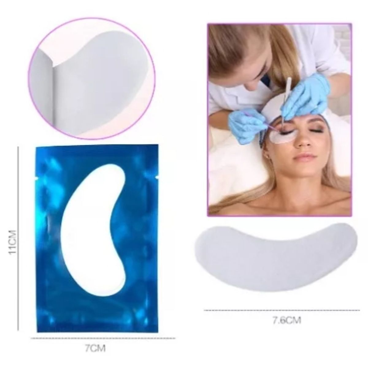 GENERICO - Pack 50 Parches Hidrogel Para Lifting Y Extensiones De Pestañas