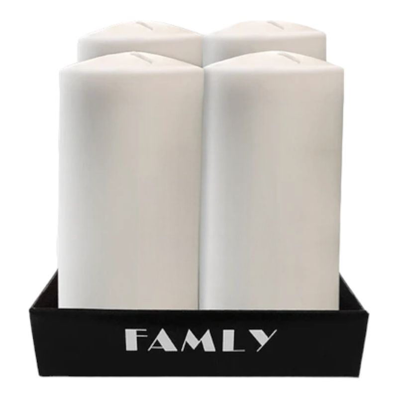 GENERICO - Set 4 Velas Pilar Blanca 14cm