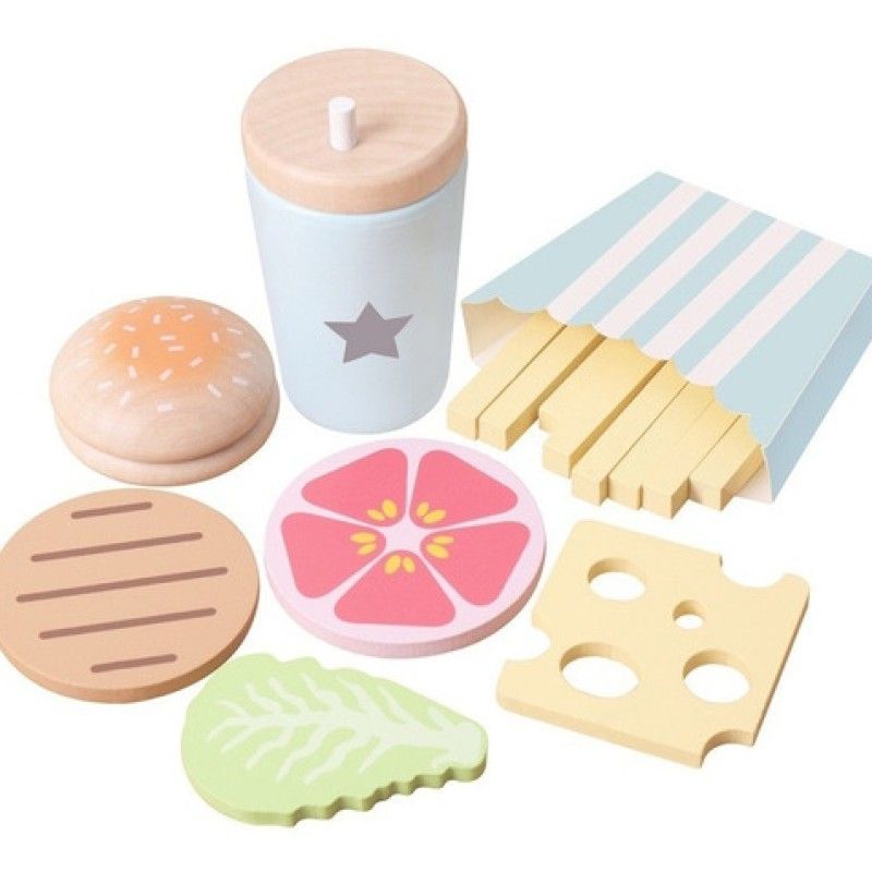 GENERICO - Set De Comida Rápida De Juguete Madera