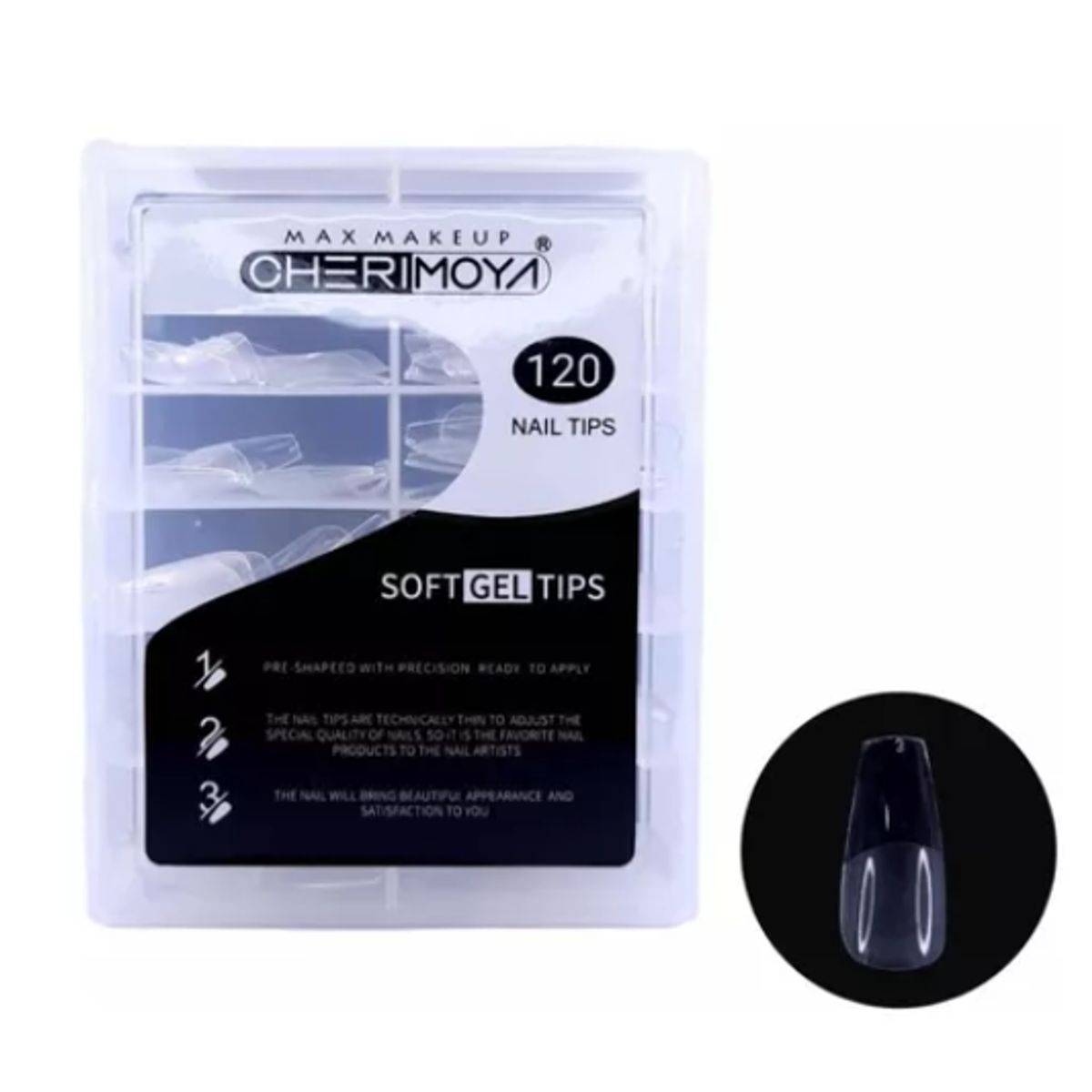 GENERICO - Tips Uñas Soft Gel Cherimoya COFFIN CORTO ( 120 Unid )